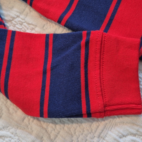 Janie and Jack boys 2T blue & red long sleeve polo shirt, white collar EUC - Picture 3 of 5